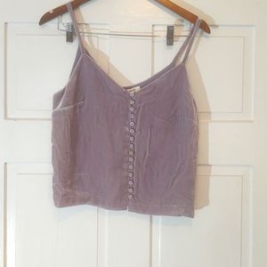 Madewell crushed velvet button up tank